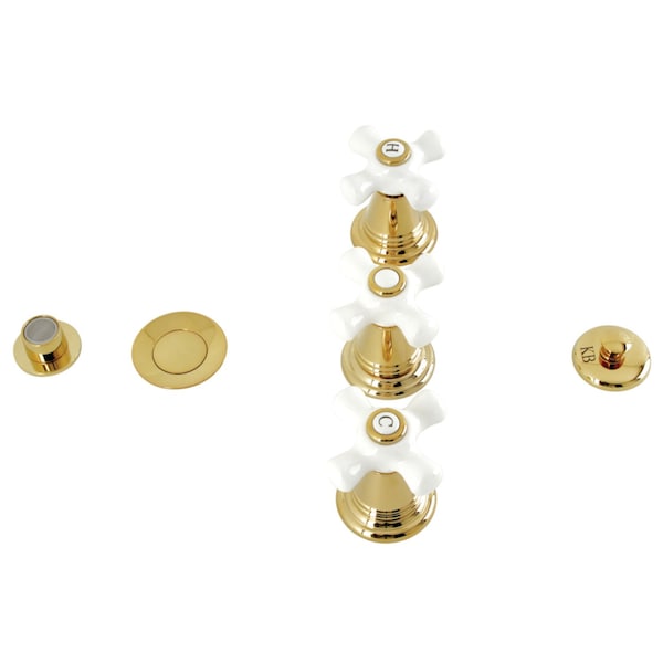 ThreeHandle Bidet Faucet, Polished Brass